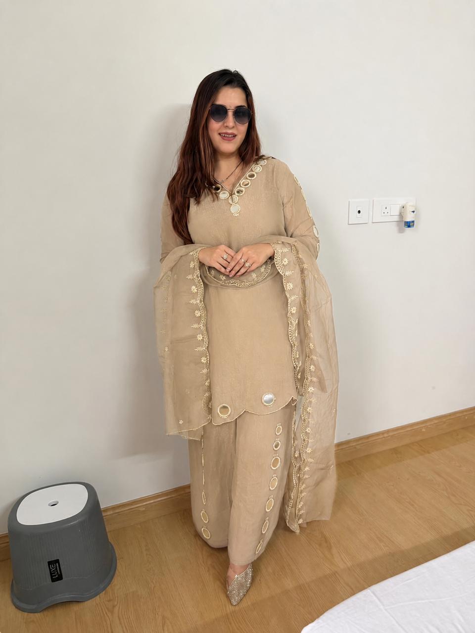 Amethyst Mirror Work Kurta Set
