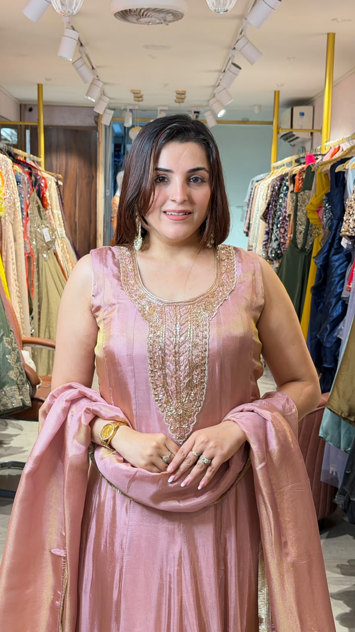 MEHFIL MAGIC SILK ANARKALI  SUIT SET WITH DUPATTA