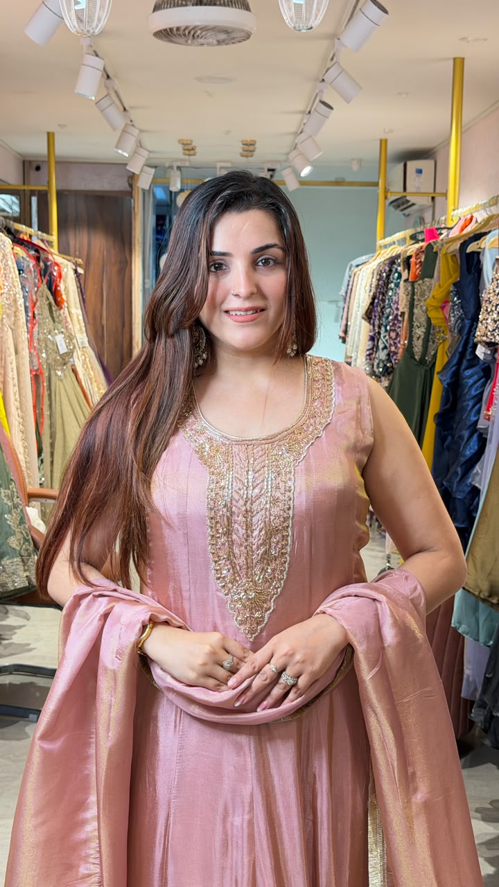MEHFIL MAGIC SILK ANARKALI  SUIT SET WITH DUPATTA