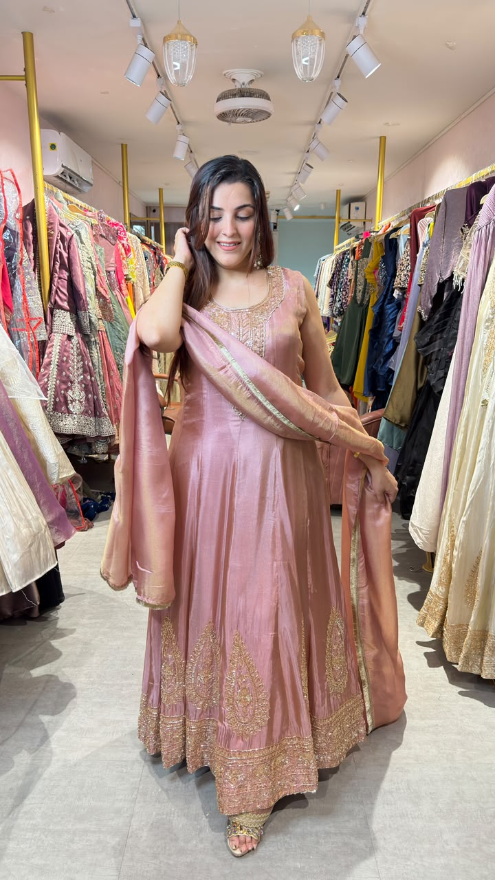 MEHFIL MAGIC SILK ANARKALI  SUIT SET WITH DUPATTA
