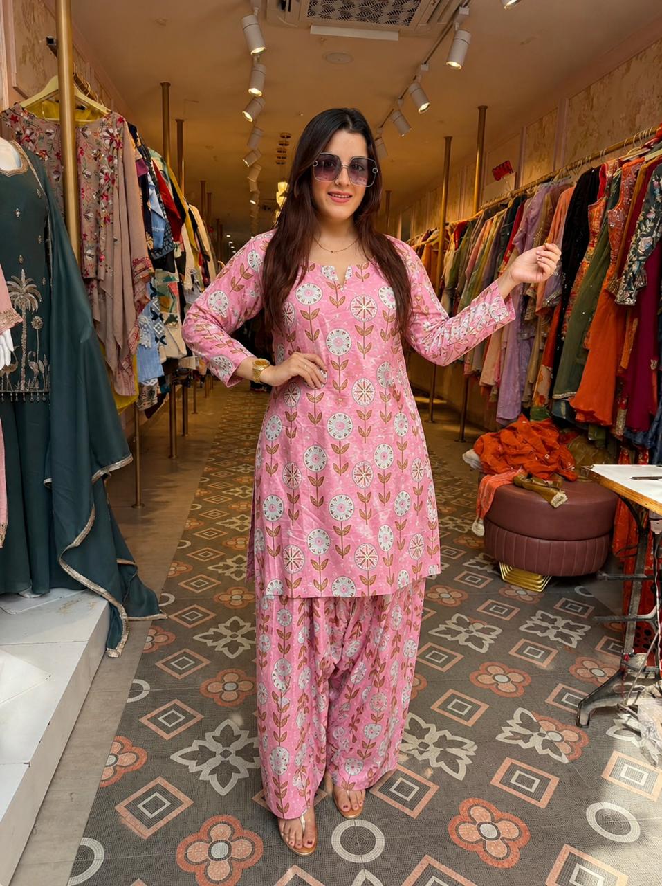 Printed Kurti with Patiala Salwar Set