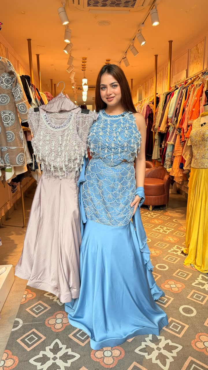 Embellished Mermaid Evening Gown with Cape Sleeves