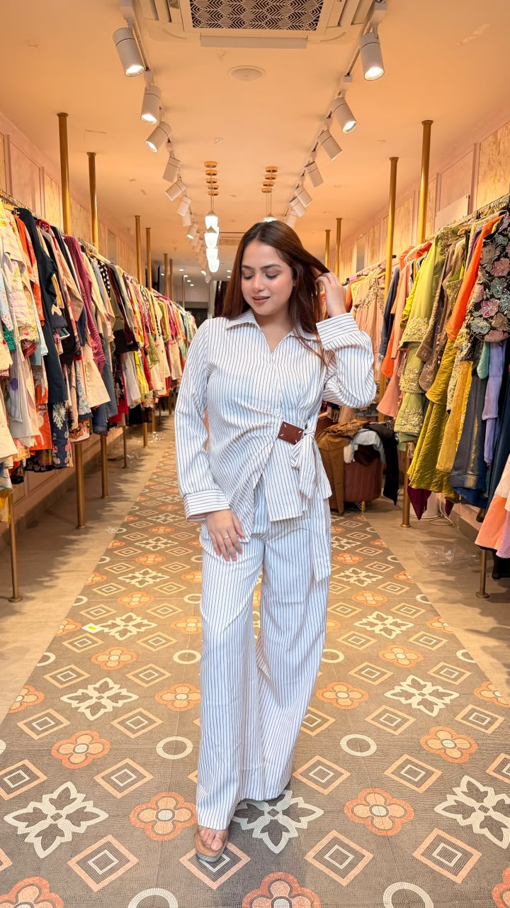 Pinstripe Wrap Co-ord Set