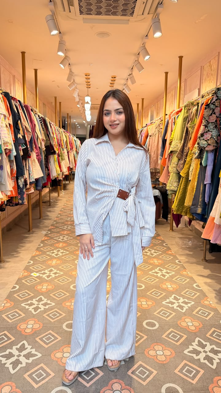 Pinstripe Wrap Co-ord Set