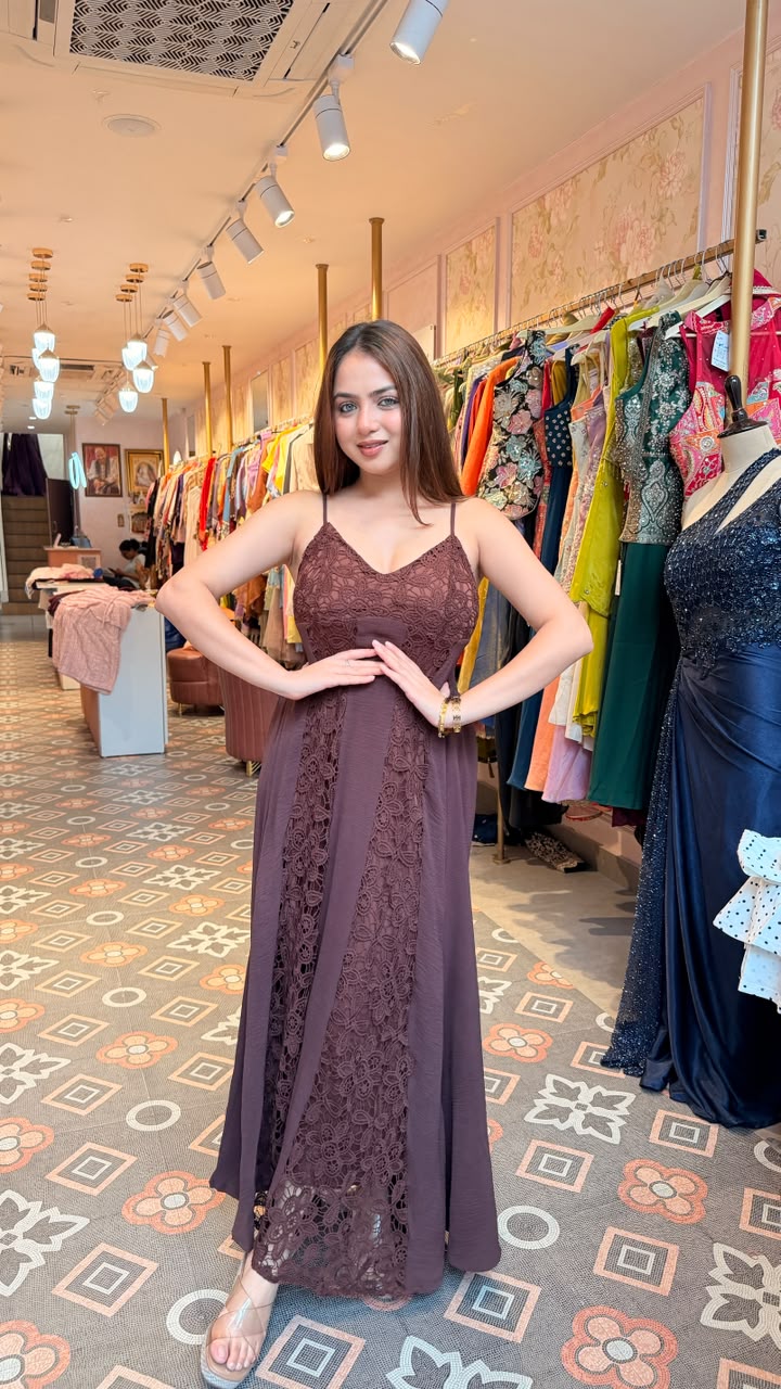 Lace Panel Maxi Dress