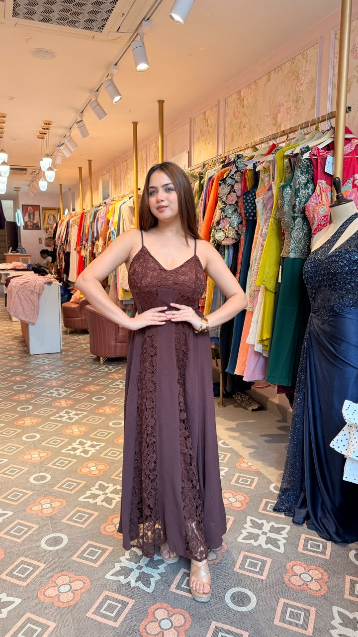 Lace Panel Maxi Dress
