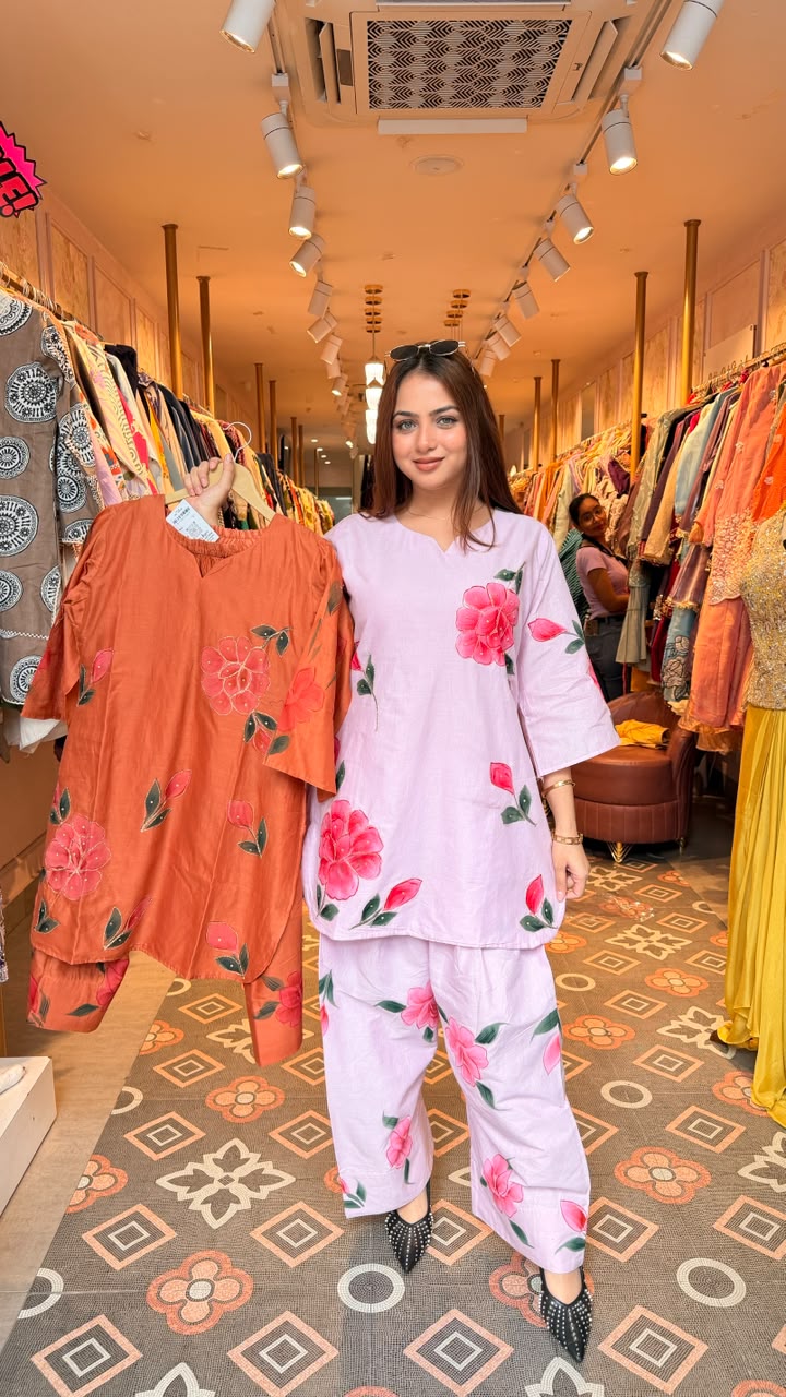 Lavender Floral Printed Co-ord Set