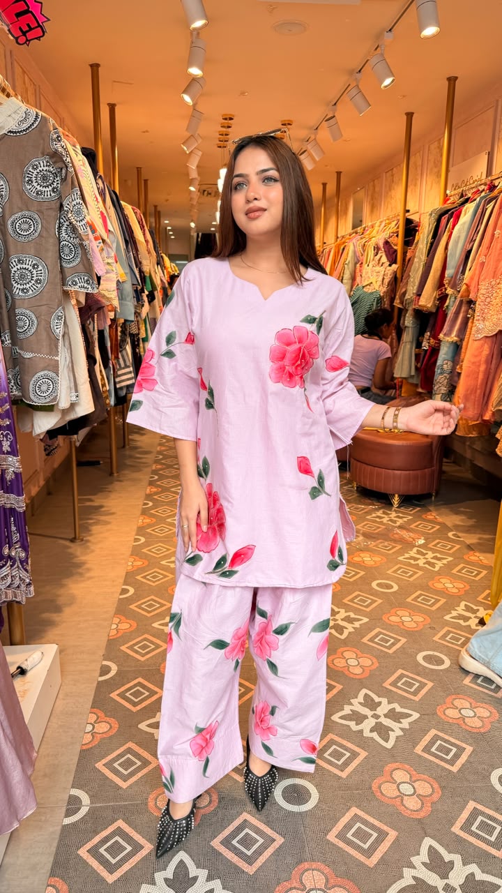 Lavender Floral Printed Co-ord Set