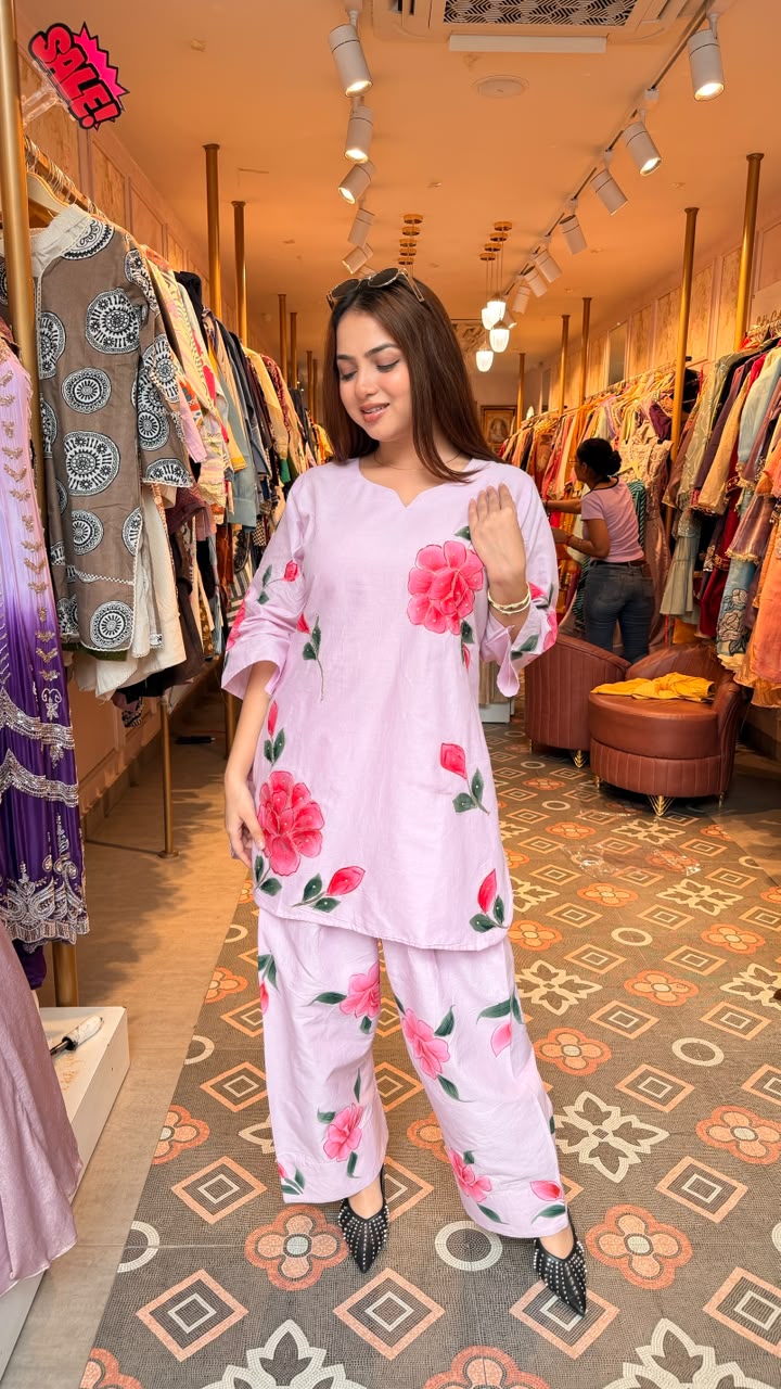 Lavender Floral Printed Co-ord Set
