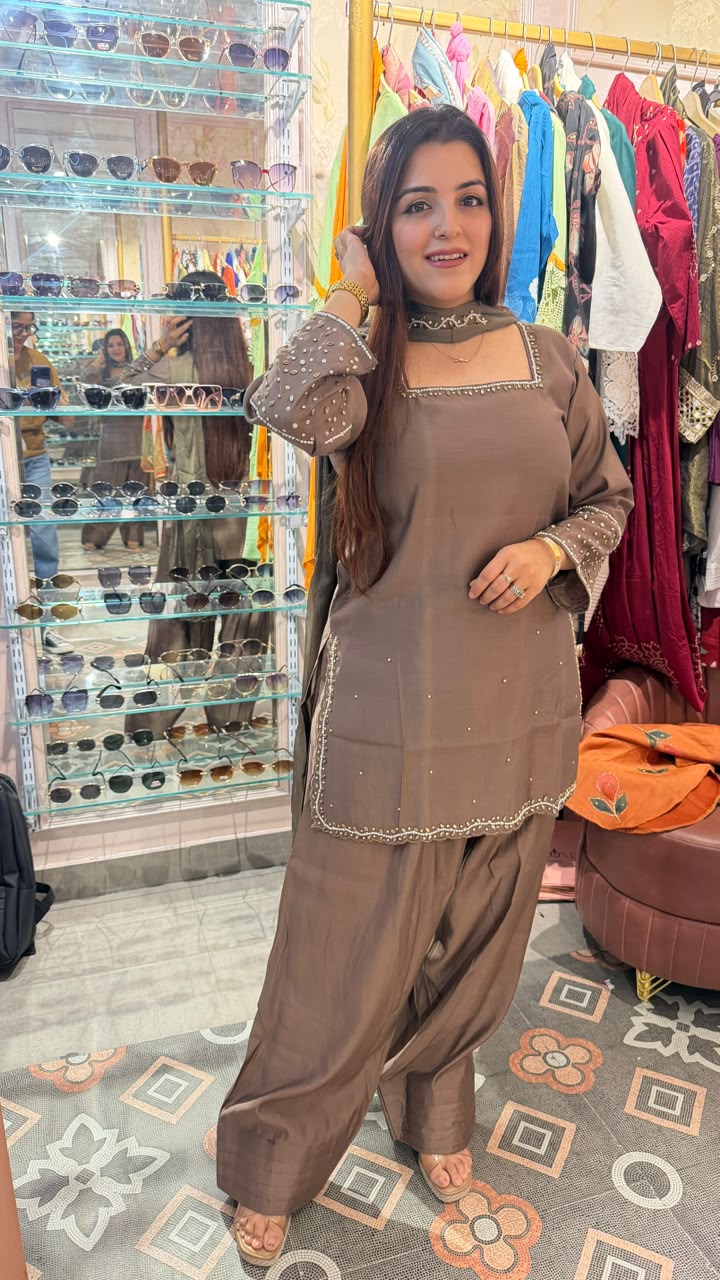 Embellished Straight Kurta with Patiala Salwar & Dupatta Set
