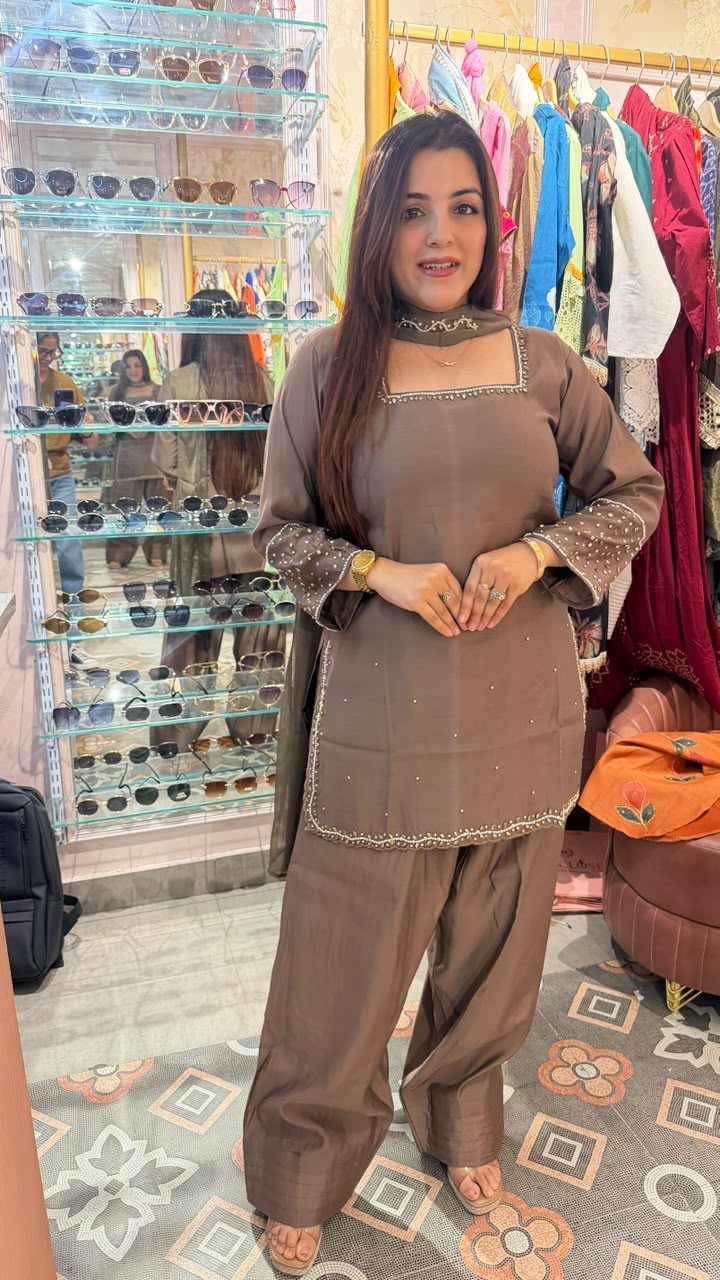 Embellished Straight Kurta with Patiala Salwar & Dupatta Set