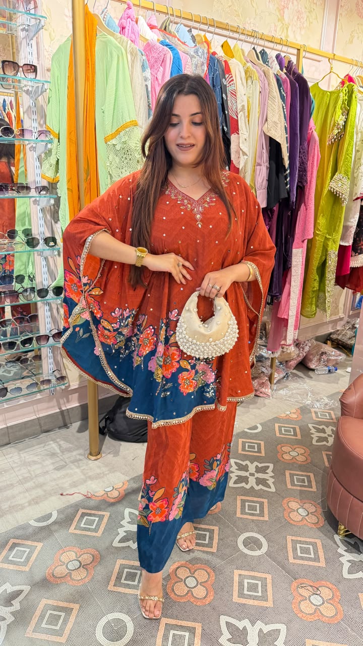 Printed Kaftan Co-ord Set