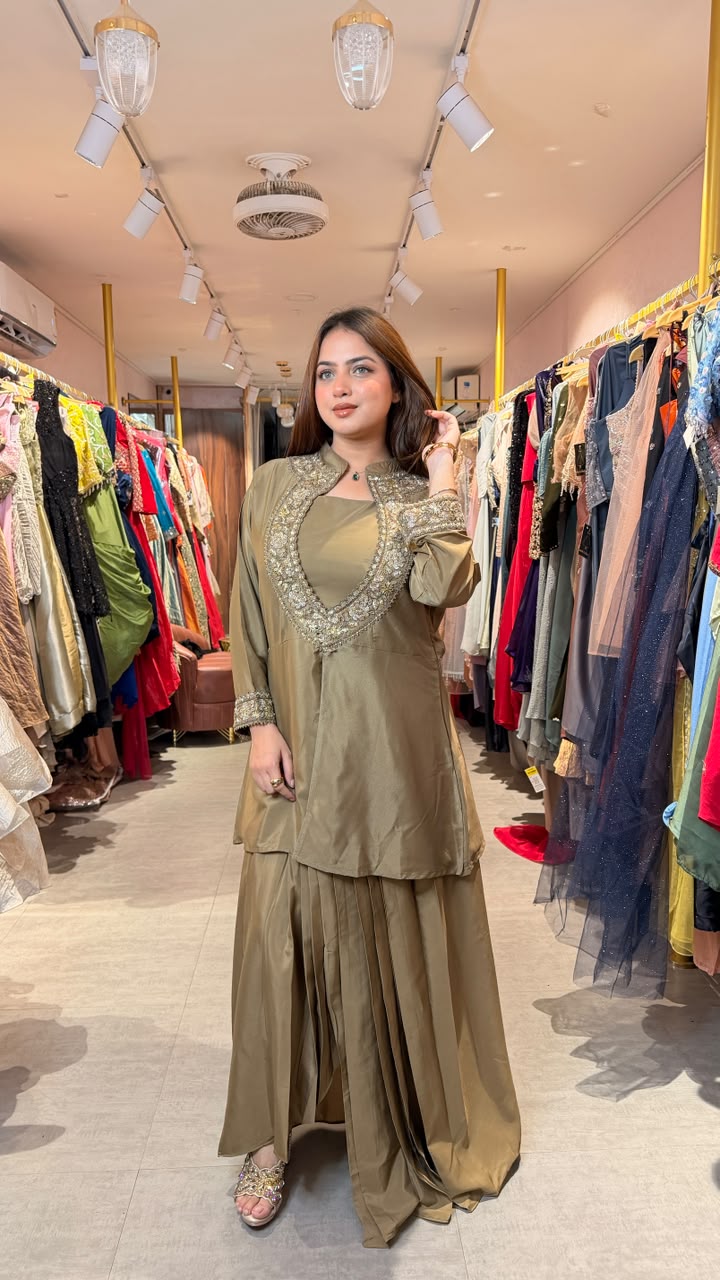 Embellished Kurta Sharara Set