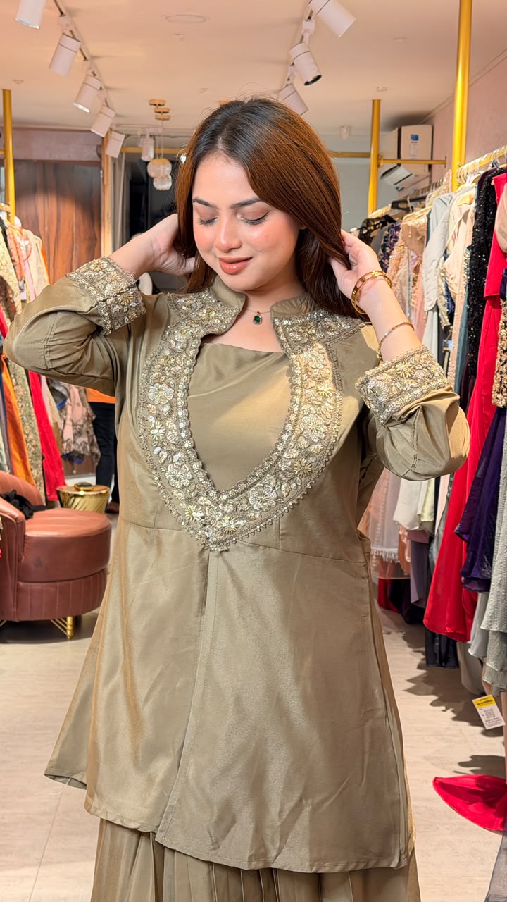 Embellished Kurta Sharara Set