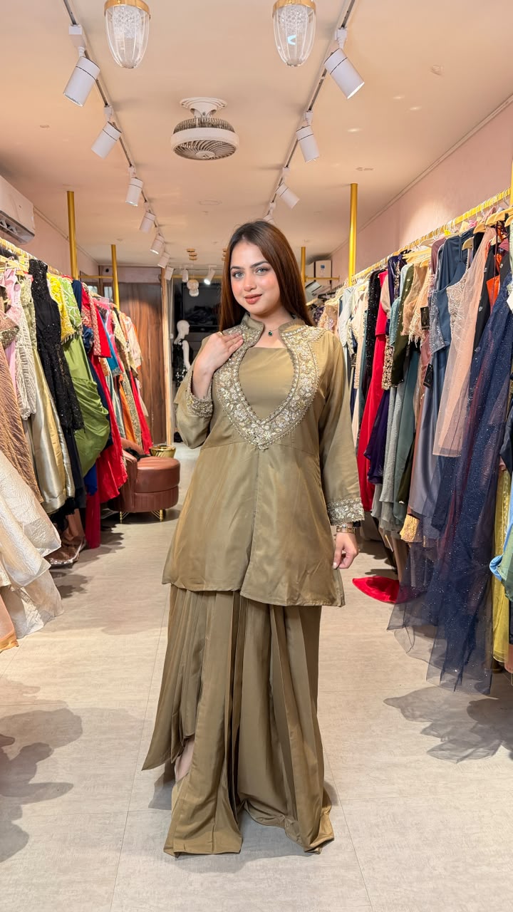 Embellished Kurta Sharara Set