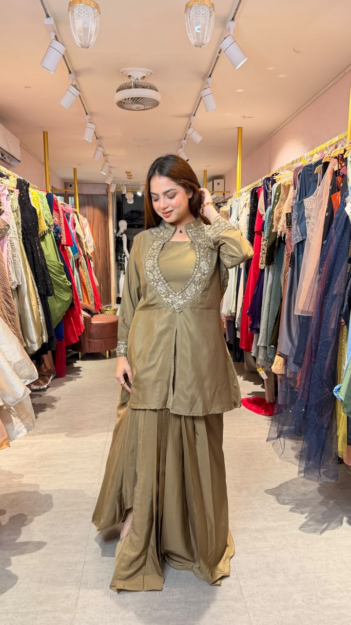 Embellished Kurta Sharara Set