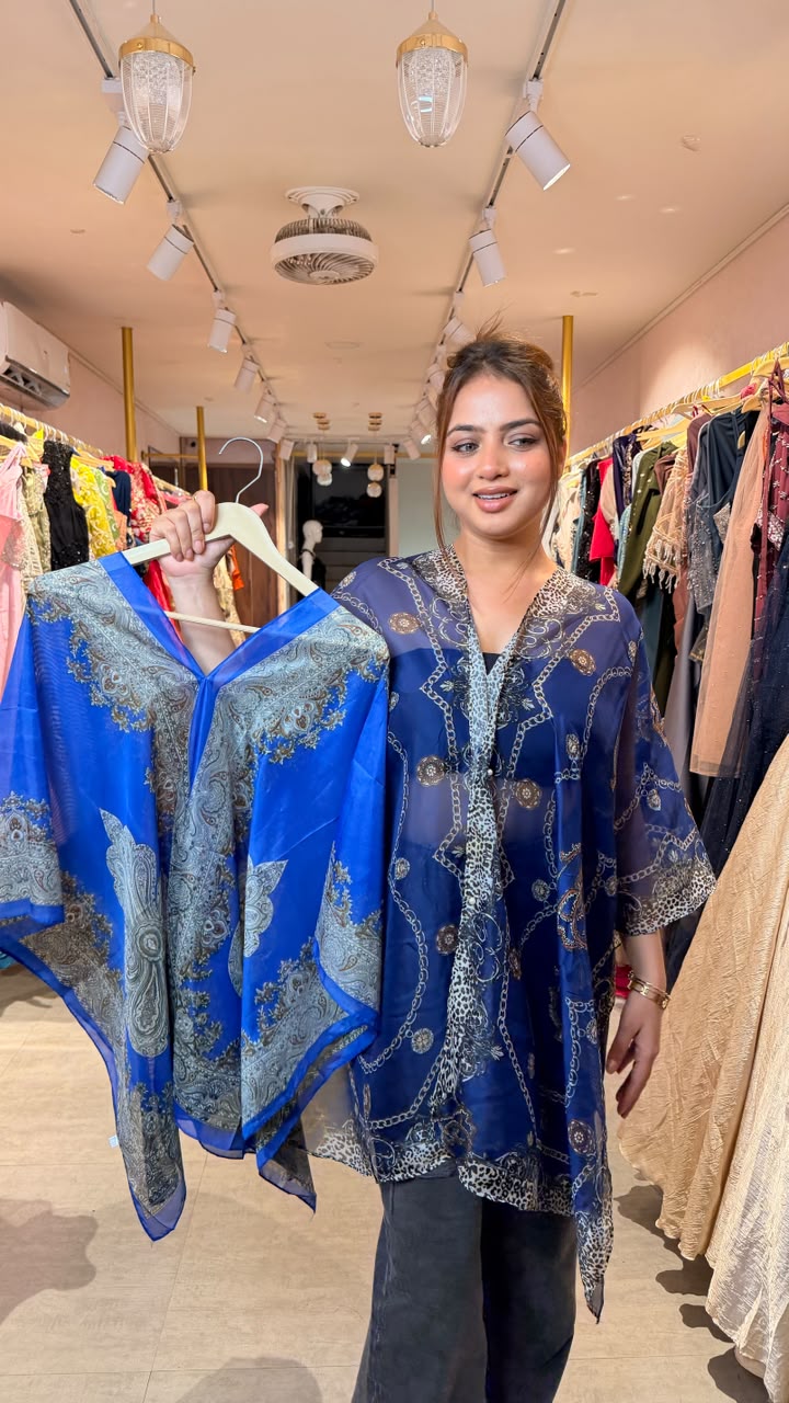 Printed Chiffon Kaftan Top