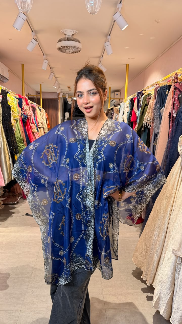 Printed Chiffon Kaftan Top