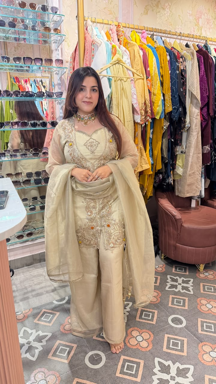 “Ivory Zari Bloom” – Luxury Chikankari Anarkali Suit