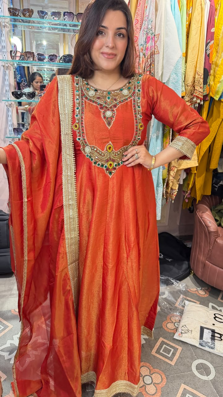 Arabic Kaftan Style Gown with Dupatta