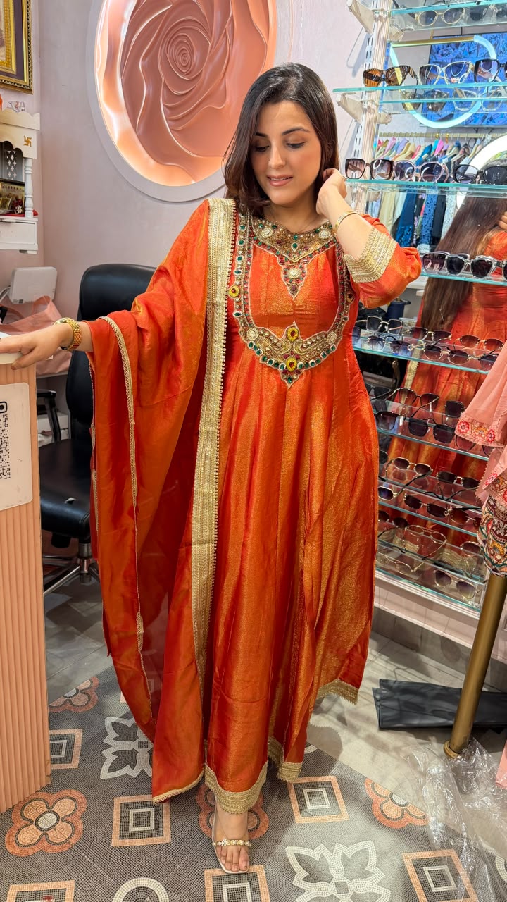 Arabic Kaftan Style Gown with Dupatta