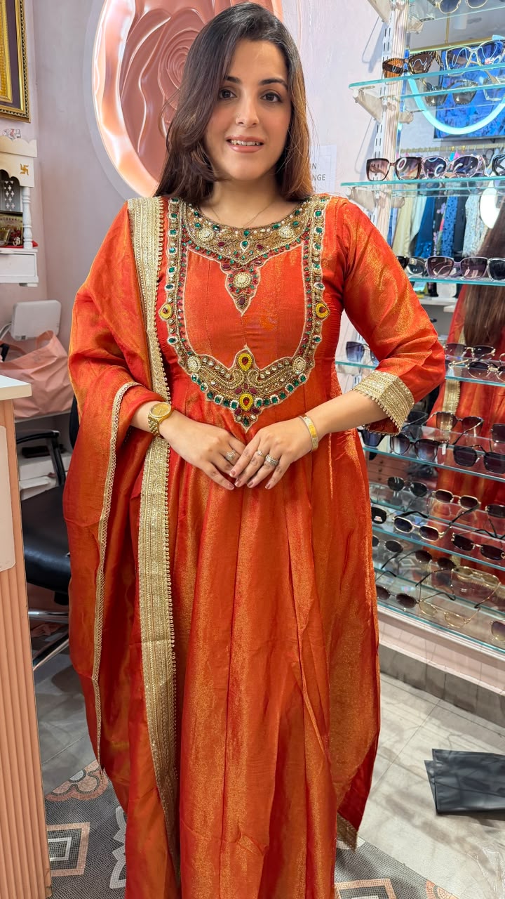Arabic Kaftan Style Gown with Dupatta
