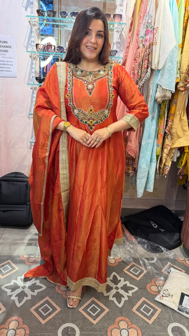 Arabic Kaftan Style Gown with Dupatta
