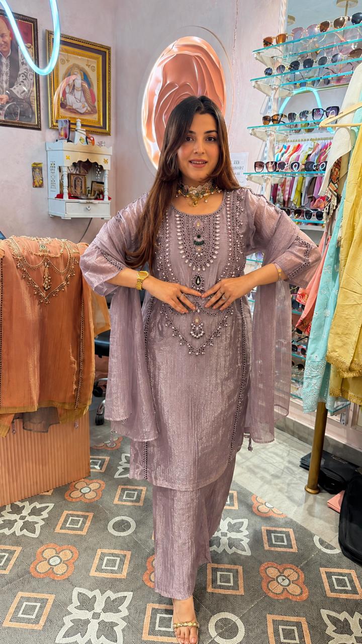 Olive Sage Royal Embellished Anarkali Suit