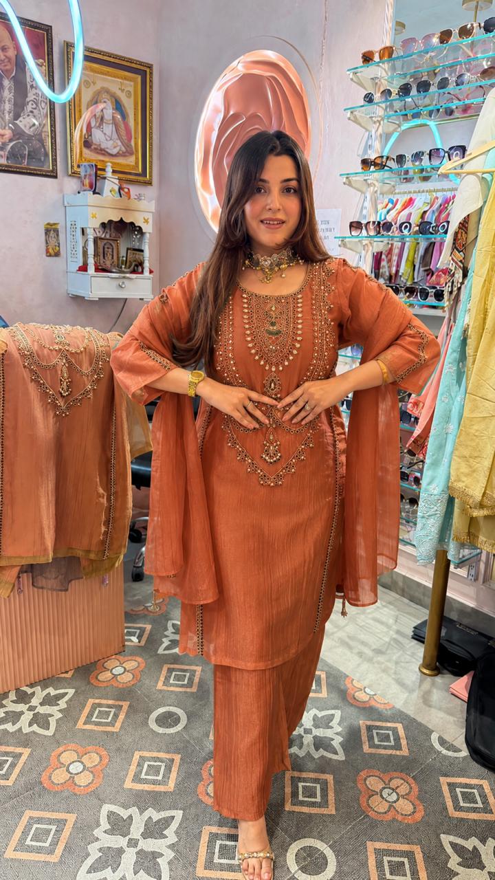 Olive Sage Royal Embellished Anarkali Suit