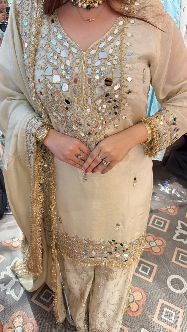 Designer Mirror Work Pakistani Suit