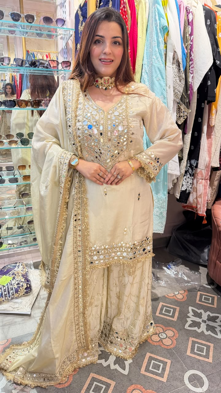 Designer Mirror Work Pakistani Suit