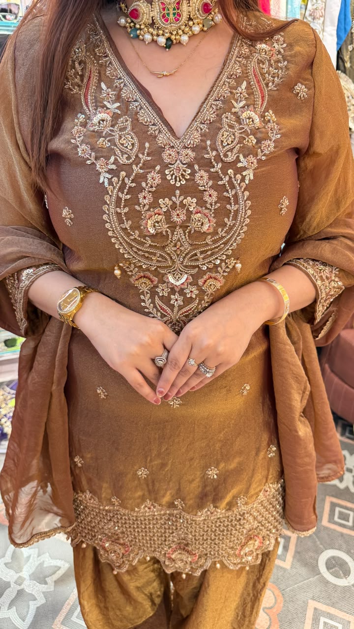 Festive Embroidered Patiala Co-ord