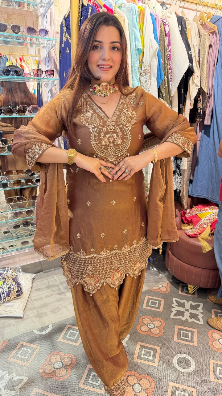 Festive Embroidered Patiala Co-ord