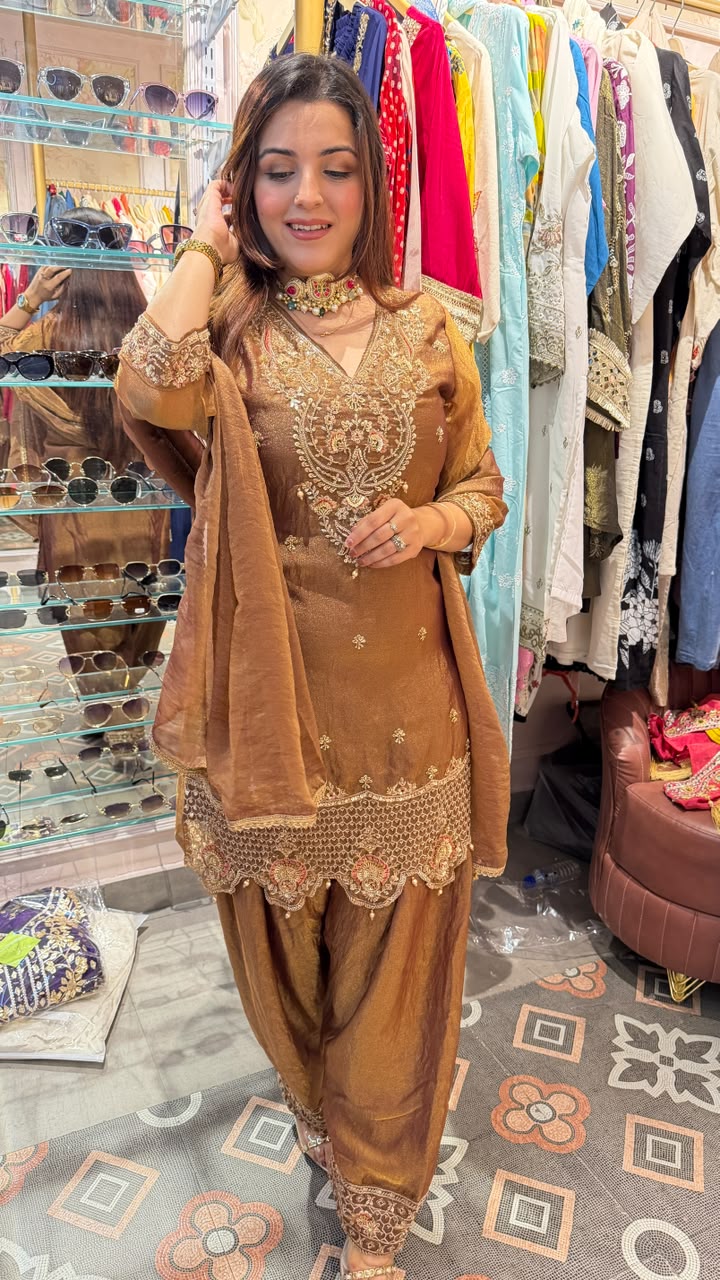 Festive Embroidered Patiala Co-ord