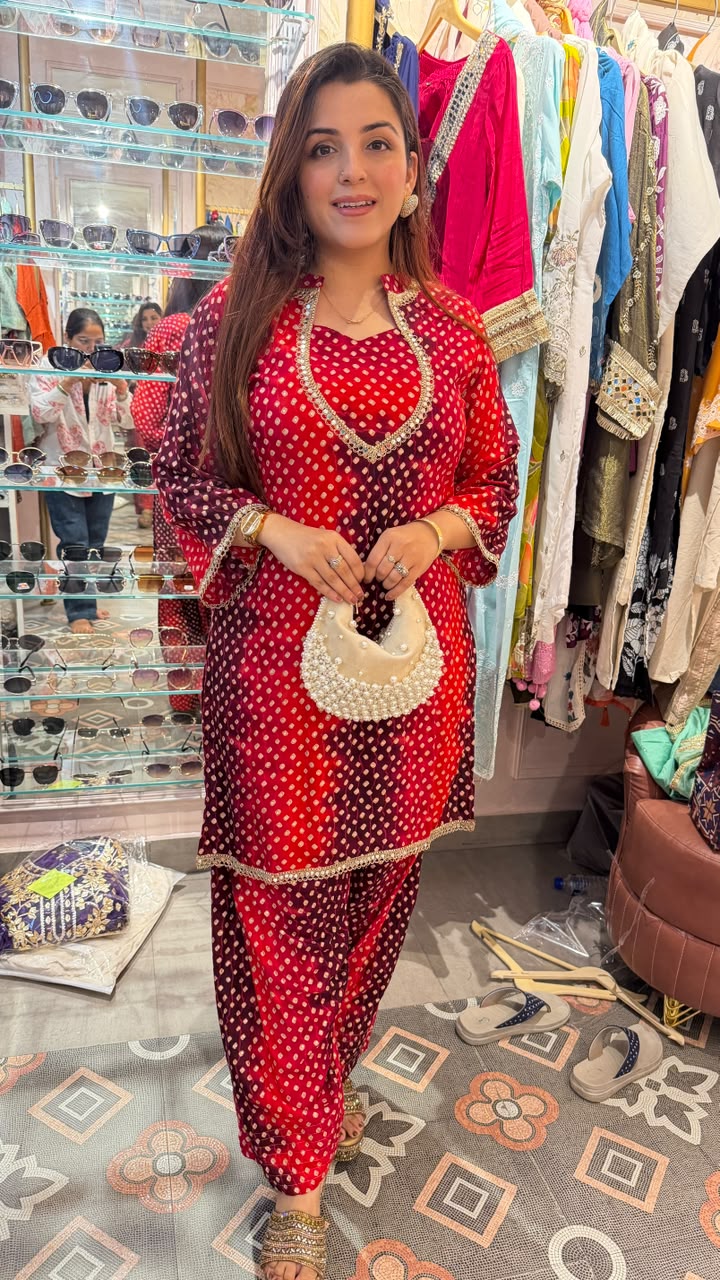 Traditional Bandhani Patiala Suit Set