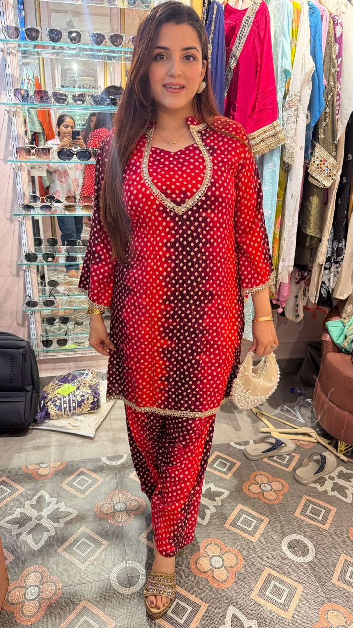 Traditional Bandhani Patiala Suit Set