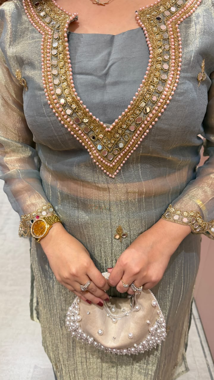 Shimmer Straight Kurta Palazzo Set