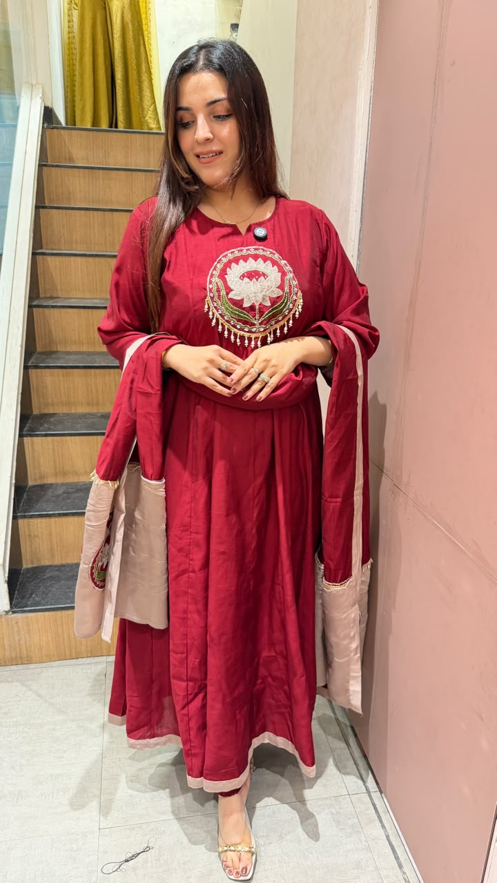 Flared Anarkali Kurta with Dupatta