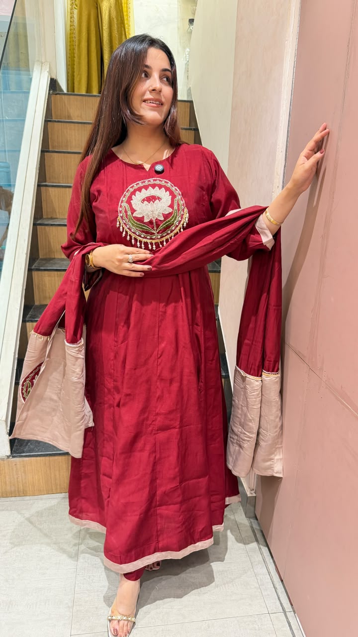 Flared Anarkali Kurta with Dupatta