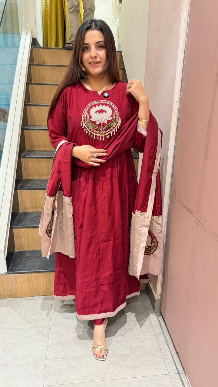 Flared Anarkali Kurta with Dupatta
