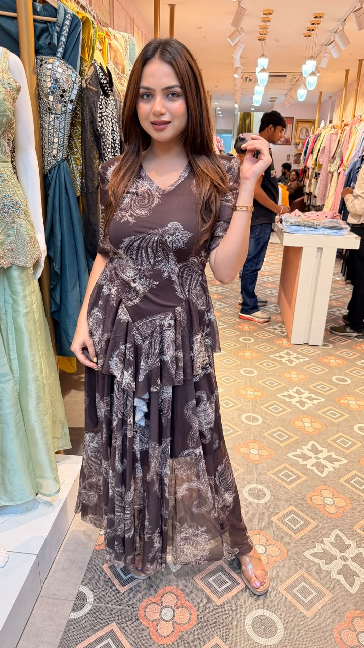 Floral Draped Gown