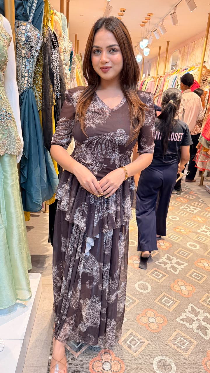 Floral Draped Gown