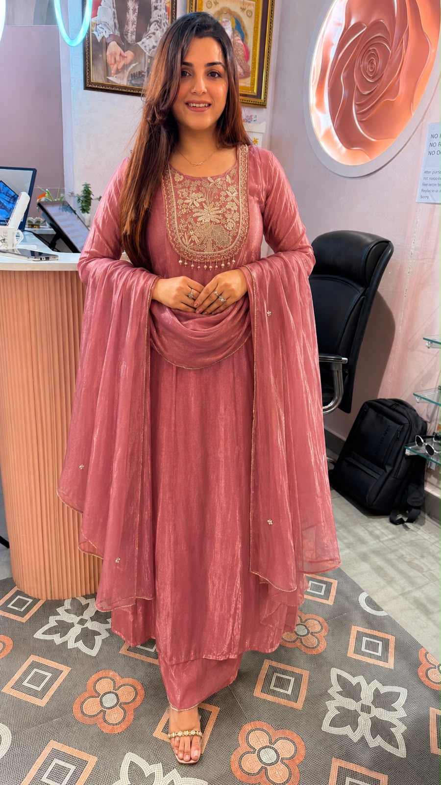 Zari Elegance A graceful Anarkali-style ethnic suit set
