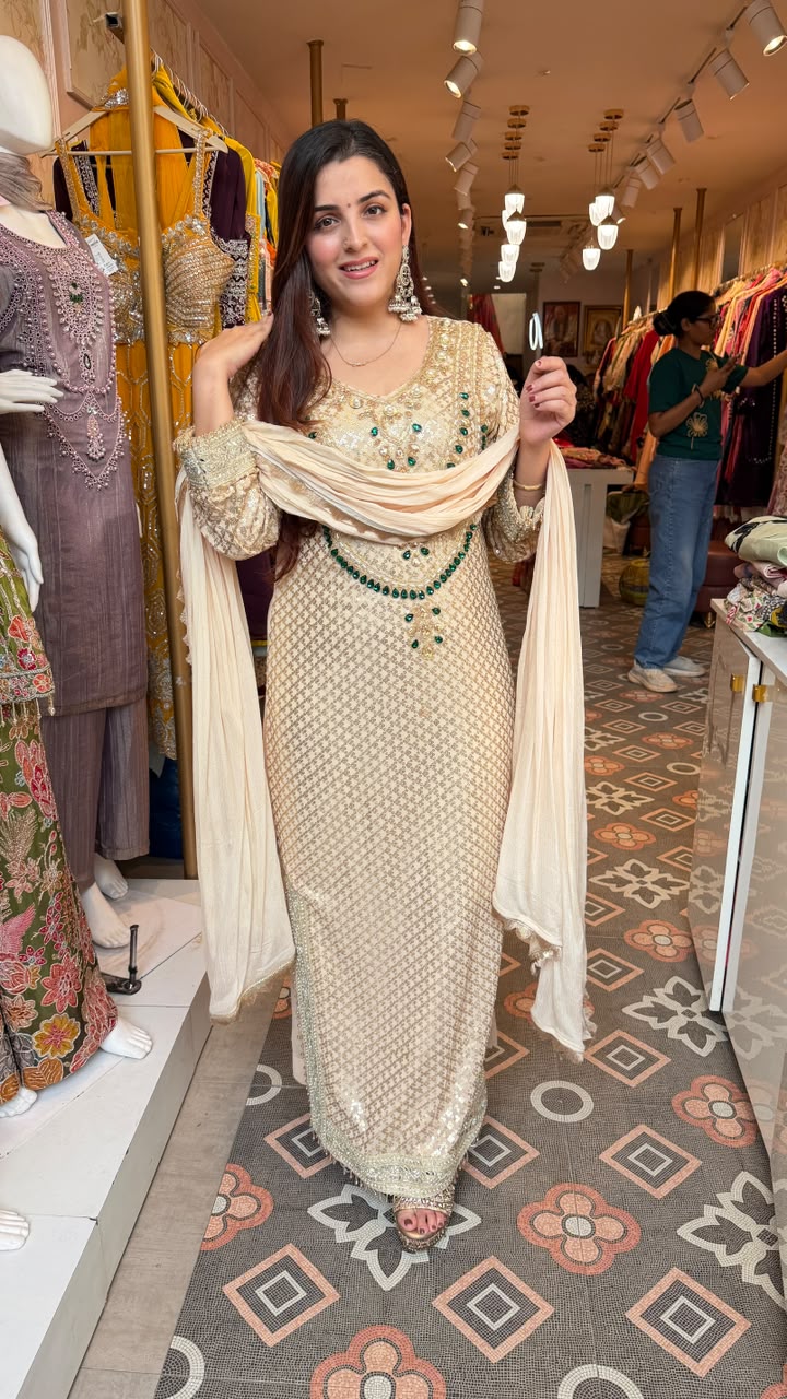 Embroidered Long Kurta Set