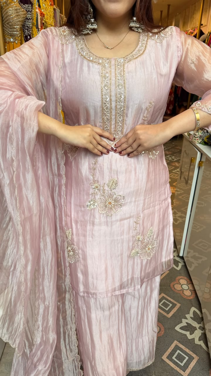 Embroidered Long Kurta Set