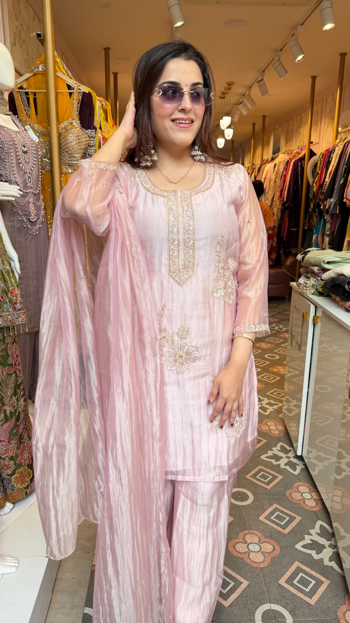 Embroidered Long Kurta Set