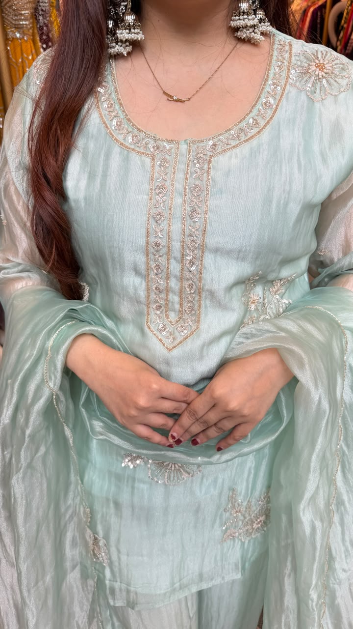 Embroidered Long Kurta Set
