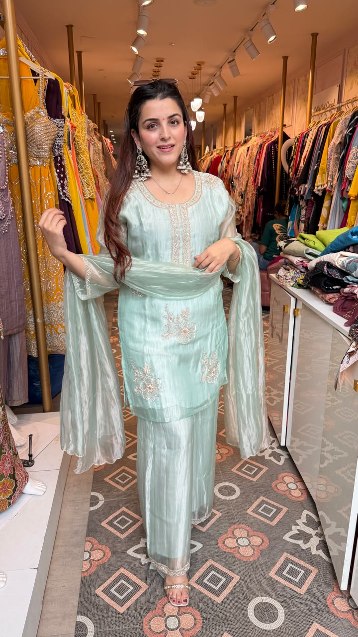 Embroidered Long Kurta Set
