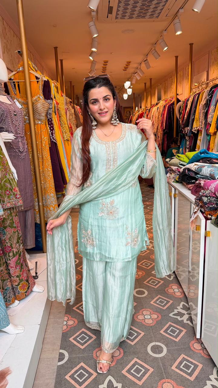 Embroidered Long Kurta Set