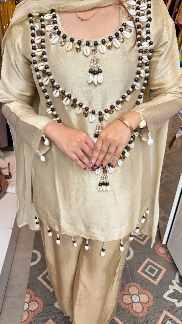 Front-Panel Embellished Kurta with Matching Afghani Pants
